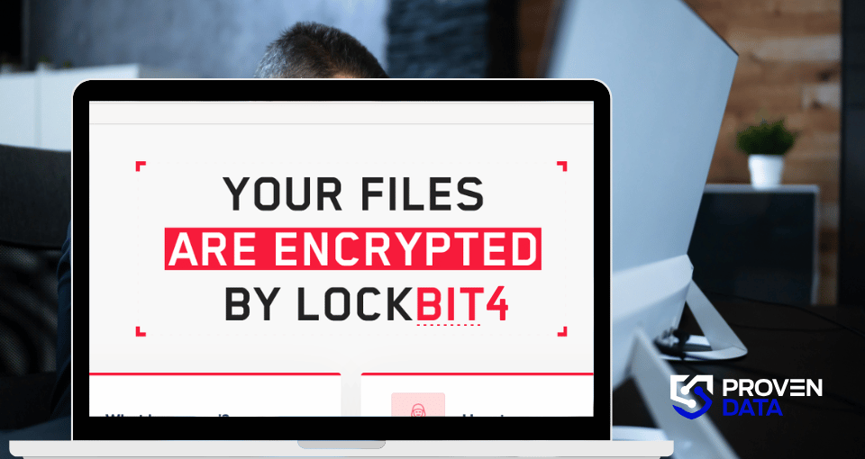 decorative image with an screenshot of the ransomware message